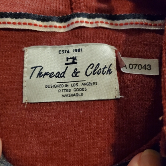 Thread and Cloth fine waffle knit hooded henley - Picture 3 of 4